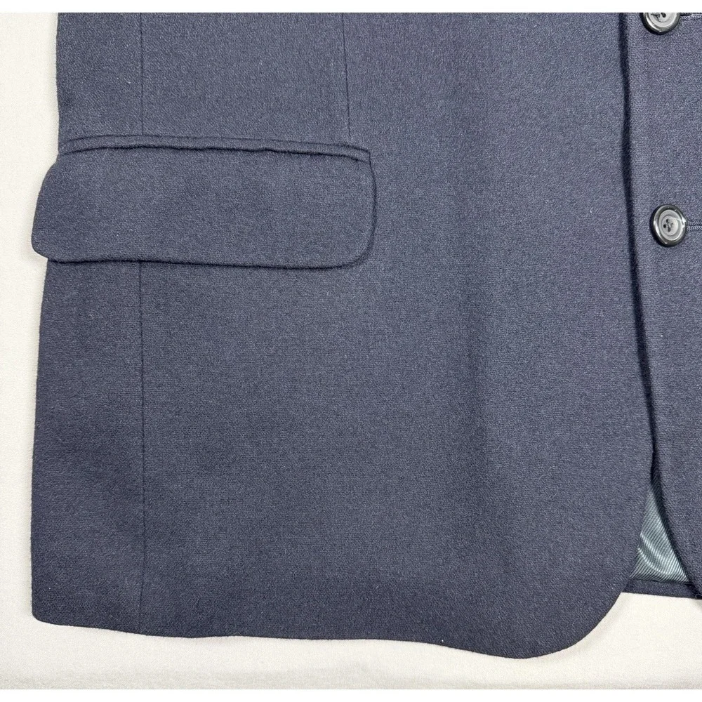 Oscar De La Renta Mens Wool Cashmere Blazer Sports Coat Jacket Dark Blue 42R